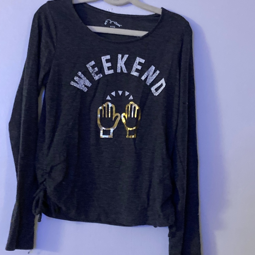 black/grey long sleeve with design